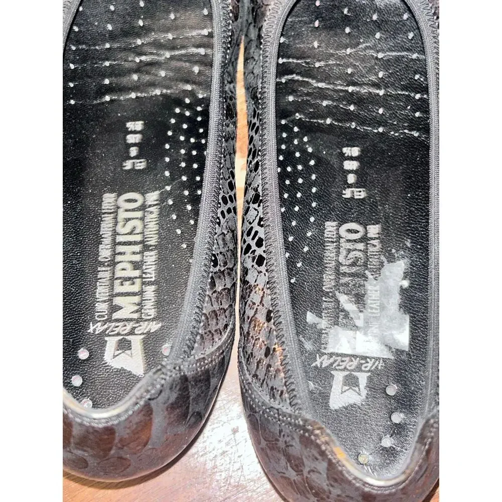 Mephisto Emilie Brown Bronze Velvet Leather Ballet Flats Comfort Shoes US 8.5